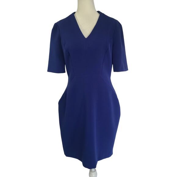 Reiss Womens Hailie Royal Blue Fitted Sheath Dress US 10 - Picture 2 of 6